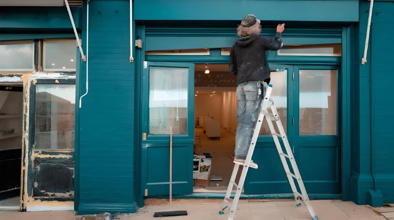 Shop Front Spraying Service | Efficient Shop Front Painting